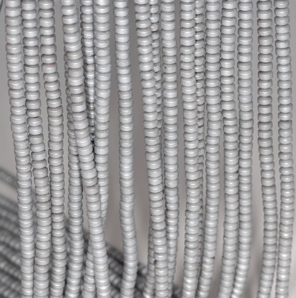 3X2MM Matte Silver Hematite Gemstone Rondelle Loose Beads 16 inch Full Strand (80000043-A37)