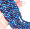 3X2MM Matte Blue Hematite Gemstone Rondelle Loose Beads 16 inch Full Strand (80000047-A37)
