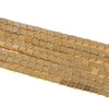 4X4MM Gold Hematite Gemstone Square Loose Beads 16 inch Full Strand (80000049-A37)