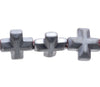 6MM Matte Black Hematite Gemstone Cross Loose Beads 16 inch Full Strand (80000069-A37)