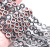 10MM Black Hematite Gemstone Rim Halo Circle Loose Beads 16 inch Full Strand (80000139-A40)