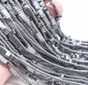 6X2MM Black Hematite Gemstone Double Hole Flat Round Rectangle Loose Beads 16 inch Full Strand (80000152-A41)