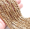 6X3MM Matte Gold Hematite Gemstone Side Drill Hexagon Tube Loose Beads 16 inch Full Strand (80000174-A42)