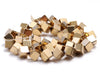 4MM Gold Hematite Gemstone Diagonal Drill;Square Cube Loose Beads 15.5 inch Full Strand (80000188-A43)