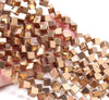 4MM Bronze Hematite Gemstone Diagonal Drill;Square Cube Loose Beads 15.5 inch Full Strand (80000190-A43)