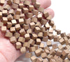 4MM Matte Bronze Hematite Gemstone Diagonal Drill;Square Cube Loose Beads 15.5 inch Full Strand (80000197-A43)