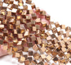 6MM Bronze Hematite Gemstone Diagonal Drill;Square Cube Loose Beads 16 inch Full Strand (80000204-A43)