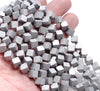 6MM Matte Silver Hematite Gemstone Diagonal Drill;Square Cube Loose Beads 16 inch Full Strand (80000210-A44)
