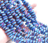 12X5MM Matte Blue Hematite Gemstone Nugget Loose Beads 15.5 inch Full Strand (80000255-A46)