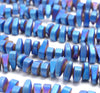 12X5MM Matte Blue Hematite Gemstone Nugget Loose Beads 15.5 inch Full Strand (80000255-A46)
