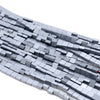 4X2MM Matte Black Hematite Gemstone Square Flat Loose Beads 16 inch Full Strand (80000283-A48)