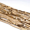 3X1MM Gold Hematite Gemstone Square Flat Loose Beads 16 inch Full Strand (80000290-A48)
