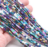 3X1MM Rainbow Hematite Gemstone Square Flat Loose Beads 16 inch Full Strand (80000292-A48)