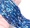 3X1MM Blue Hematite Gemstone Square Flat Loose Beads 16 inch Full Strand (80000294-A48)