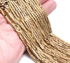 2MM Matte Gold Hematite Gemstone Square Rouded Cube Loose Beads 16 inch Full Strand (80000300-A48)