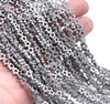 6X2MM Matte Silver Hematite Gemstone Flower Loose Beads 16 inch Full Strand (80000305-A48)