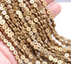 6X2MM Matte Gold Hematite Gemstone Circle Coin Loose Beads 16 inch Full Strand (80000322-A49)