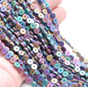 6X2MM Matte Rainbow Hematite Gemstone Circle Coin Loose Beads 16 inch Full Strand (80000325-A49)