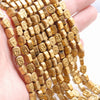 8X7MM Gold Hematite Gemstone Buddha Head Loose Beads 16 inch Full Strand (80000336-A45)