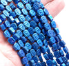 8X7MM Blue Hematite Gemstone Buddha Head Loose Beads 16 inch Full Strand (80000339-A45)