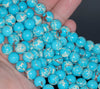 10MM Turquoise Blue Imperial Jasper Gemstone Round Loose Beads 15 inch Full Strand (80000432-A69)