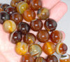 16MM Dark Brown Agate Gemstone Round Loose Beads 15 inch Full Strand (80000471-A76)