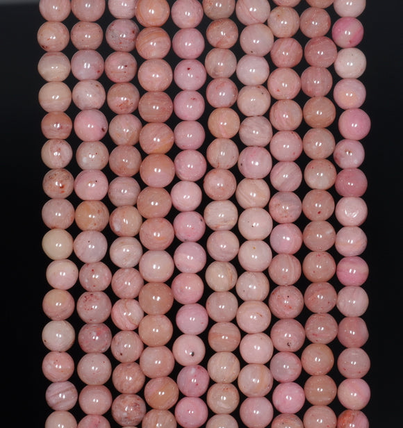 4MM Pink Rhodonite Gemstone Grade AA Round Loose Beads 15.5 inch Full Strand (80000475-A75)