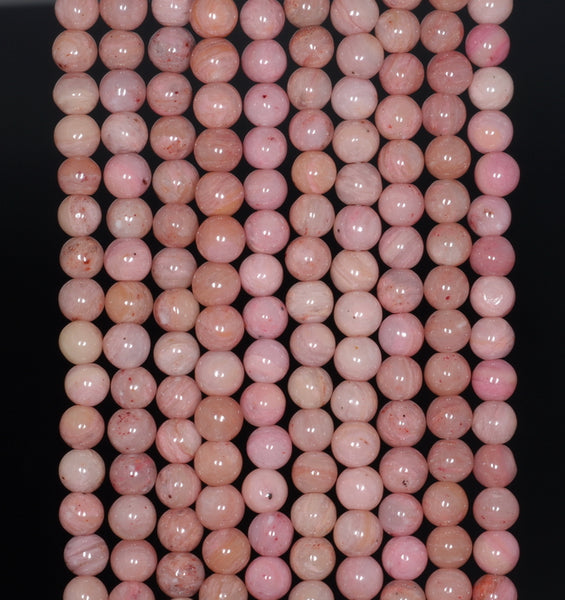 4MM Pink Rhodonite Gemstone Grade AA Round Loose Beads 15.5 inch Full Strand (80000475-A75)