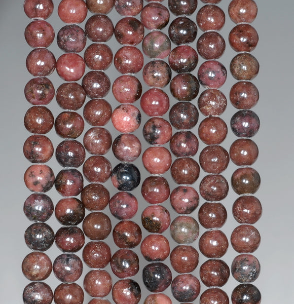6MM Dark Pink Rhodonite Gemstone Round Loose Beads 15.5 inch Full Strand (80000477-A75)