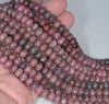 6X4MM Dark Pink Rhodonite Gemstone Rondelle Loose Beads 16 inch Full Strand (80000480-A75)