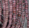 6X4MM Dark Pink Rhodonite Gemstone Rondelle Loose Beads 16 inch Full Strand (80000480-A75)