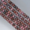 8X4MM Dark Pink Rhodonite Gemstone Rondelle Loose Beads 16 inch Full Strand (80000481-A75)