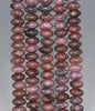 8X4MM Dark Pink Rhodonite Gemstone Rondelle Loose Beads 16 inch Full Strand (80000481-A75)