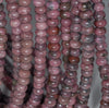 8X5MM Dark Pink Rhodonite Gemstone Rondelle Loose Beads 16 inch Full Strand (80000482-A75)