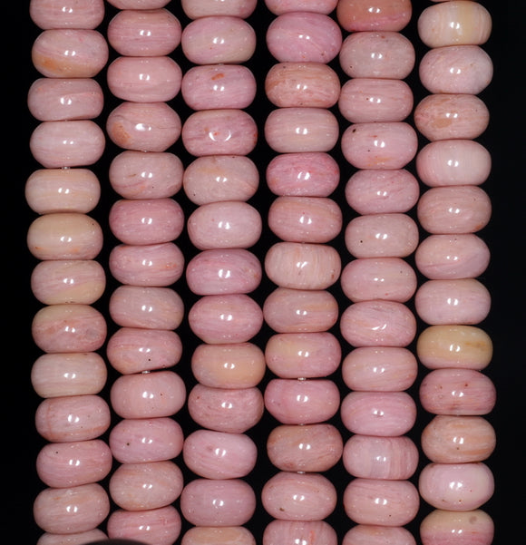 8X5MM Pink Rhodonite Gemstone Grade AA Rondelle Loose Beads 15.5 inch Full Strand (80000483-A75)