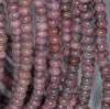 10X6MM Dark Pink Rhodonite Gemstone Rondelle Loose Beads 16 inch Full Strand (80000484-A75)