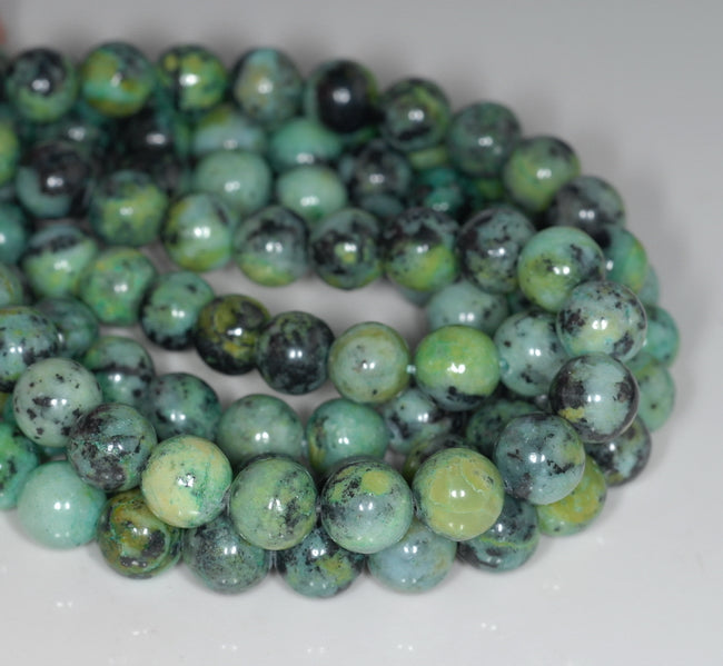 AAA Quality Natural Chrysoprase 8mm Round Gemstone Beads - 15 Inch Strand For Jewelry Making