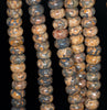 8X5MM Yellow Leopard Skin Gemstone Rondelle Loose Beads 16 inch Full Strand (80000547-A72)