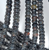 8X5MM Black Agate Gemstone Rondelle Loose Beads 16 inch Full Strand (80000550-A72)