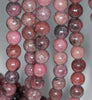 8MM Dark Pink Rhodonite Gemstone Round Loose Beads 15.5 inch Full Strand (80000556-A73)