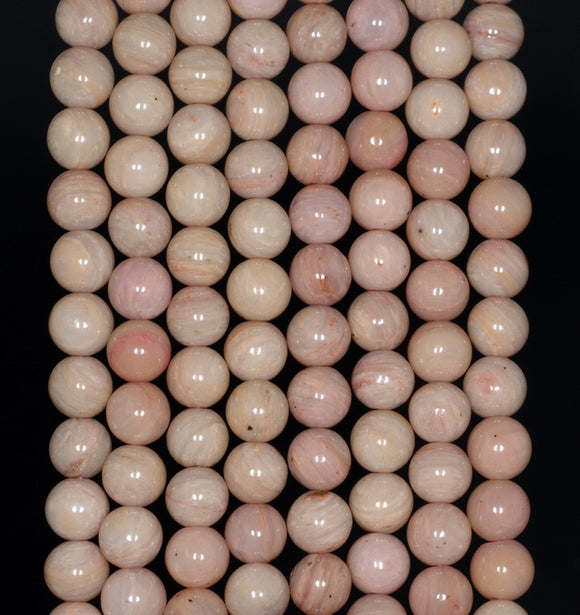 4MM Light Pink Rhodonite Gemstone Round Loose Beads 15.5 inch Full Strand (80000560-A73)