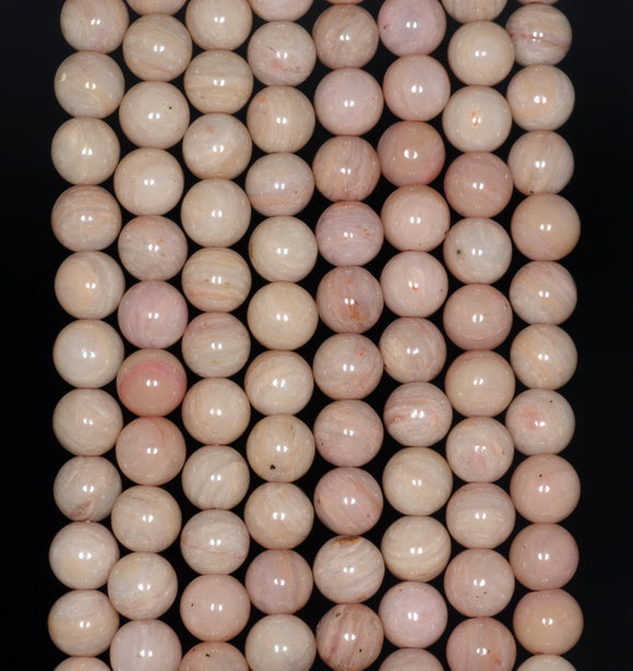 6MM Light Pink Rhodonite Gemstone Round Loose Beads 15.5 inch Full Strand (80000561-A73)