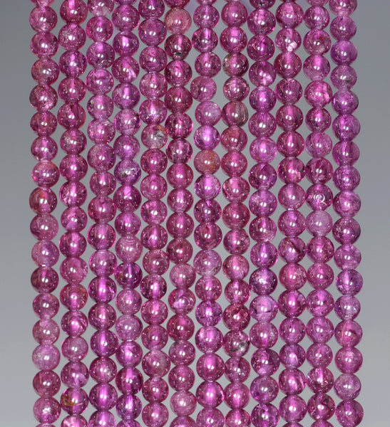 3MM Purple Garnet Gemstone Round Loose Beads 15.5 inch Full Strand (80001125-A165)
