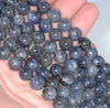 9MM Blue Iolite Gemstone Grade A Round Loose Beads 7 inch Half Strand (80001165-A158)