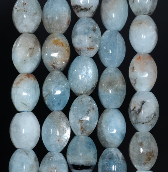14X10-13X10MM Aquamarine Gemstone Grade AB Faceted Barrel Drum Loose Beads 15.5 inch Full Strand (80001479-A95)