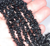 5-6MM Black Tourmaline Gemstone Pebble Nugget Chip Loose Beads 16 inch (80001739 H-A15)
