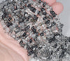 6-7MM Black Rutilated Quartz Gemstone Pebble Nugget Chip Loose Beads 16 inch (80001786 H-A17)