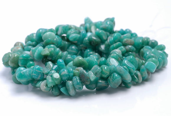 7-8MM Russian Amazonite Gemstone Pebble Nugget Chip Loose Beads 35 inch (80001799-A18)