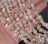 7-8MM Pink Opal Gemstone Pebble Nugget Chip Loose Beads 34 inch (80001801-A18)