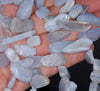 20-25MM Chalcedony Blue Lace Agate Gemstone Stick Slice Nugget Loose Beads 7.5 inch Half Strand (80001834 H-A27)